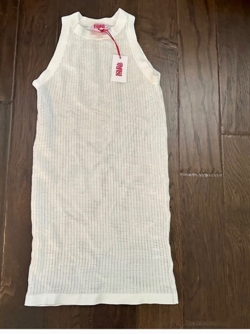Solid & Striped Carson Mesh Mini Dress NWT Marshmallow White M - Picture 5 of 6